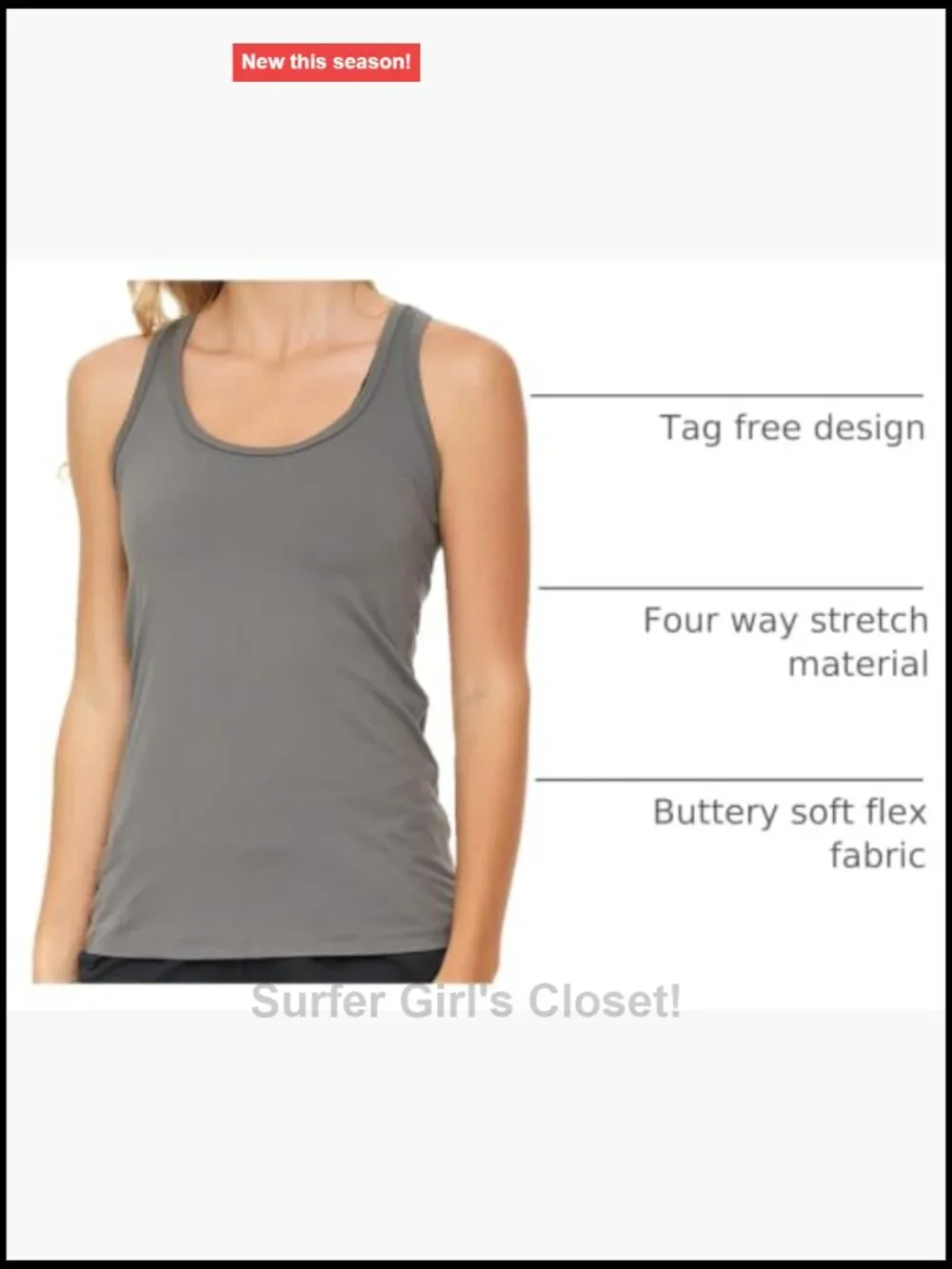 Ultra Soft Racerback Tank Tops 4-Way Stretch Spandex Multi Pack